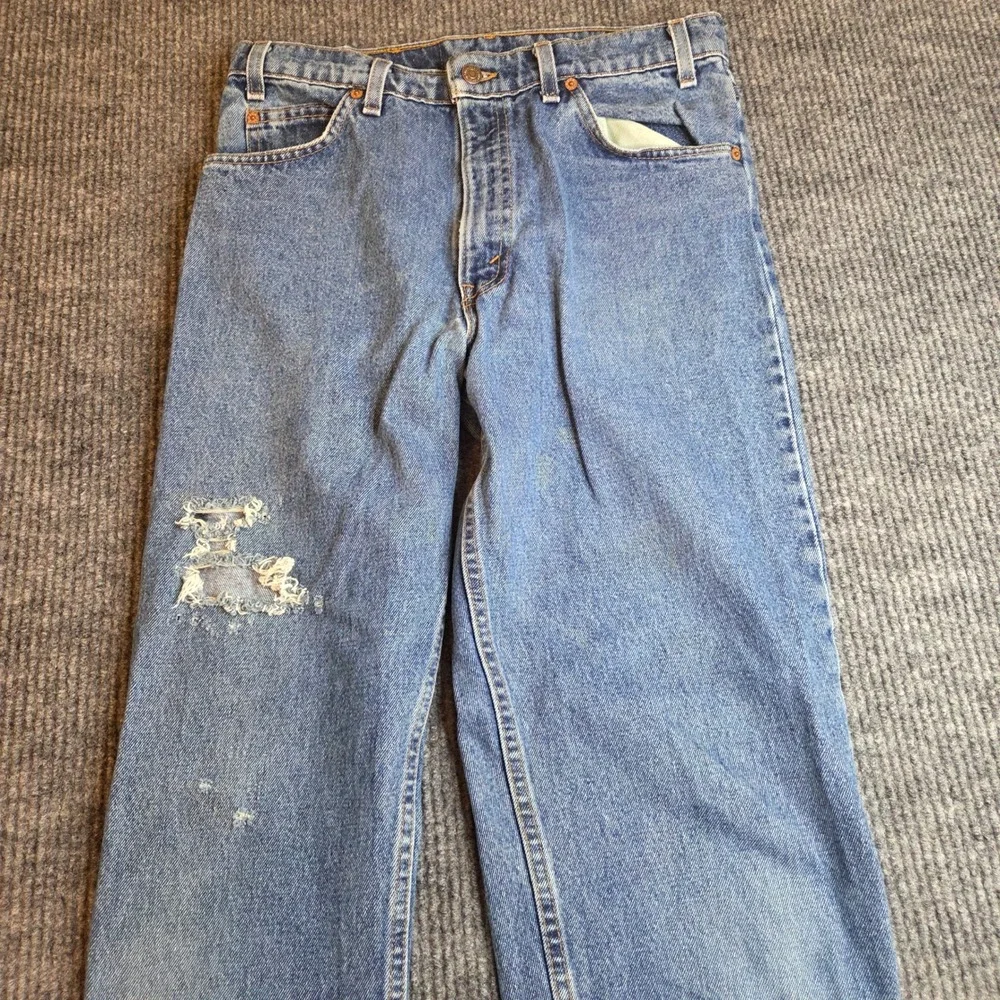 Levi's Orange Tab 550 Relaxed Fit Tapered Leg Distressed Jeans Denim Men W33 L34